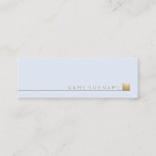 Carte De Visite Mini Bleu en pastel d'accent minimaliste élégant