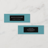 Carte De Visite Mini Bleu et blanc Aqua (Devant / Derrière)