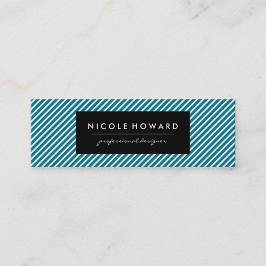 Carte De Visite Mini Bleu et blanc Aqua (Devant)