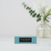 Carte De Visite Mini Bleu et blanc Aqua (Debout devant)