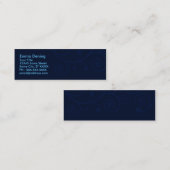 Carte De Visite Mini Bleu-foncé élégant (Devant / Derrière)