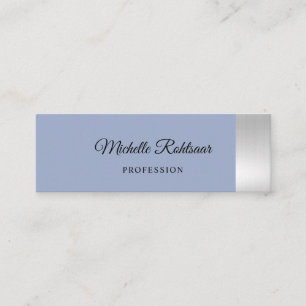 Carte De Visite Mini Bleu Métallisé Simple Denim