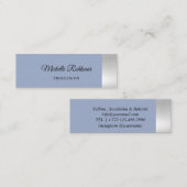 Carte De Visite Mini Bleu Métallisé Simple Denim (Devant / Derrière)