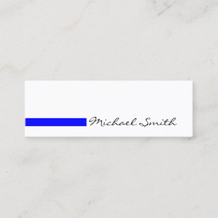 Carte De Visite Mini Bleu moderne minimaliste blanc clair