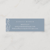 Carte De Visite Mini Bleu poussiéreux simplement floral (Dos)