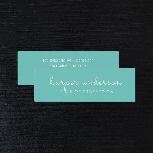 Carte De Visite Mini Bleu Simple Moderne Professionnel