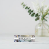 Carte De Visite Mini Bleu Turquoise violet et or Encre d'alcool Liquide (Debout devant)