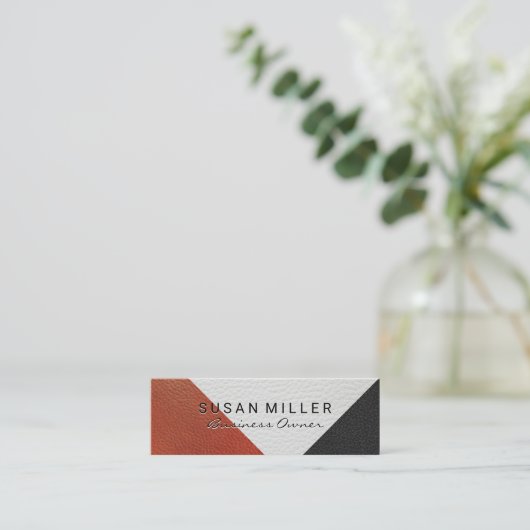 Carte De Visite Mini Bloc couleur cuir (Debout devant)