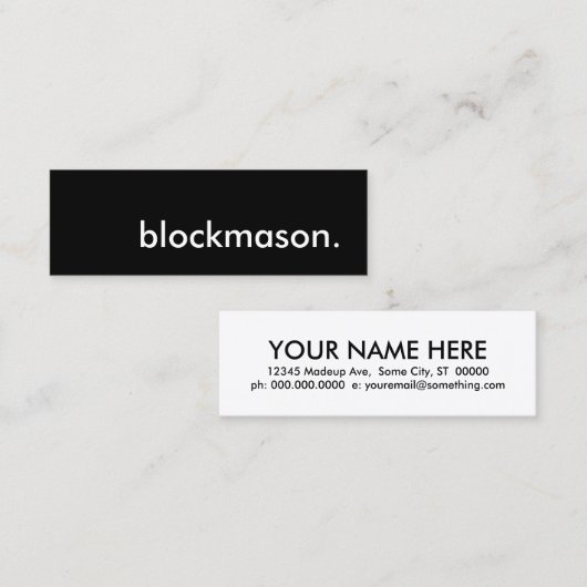 Carte De Visite Mini blockmason. (Devant / Derrière)