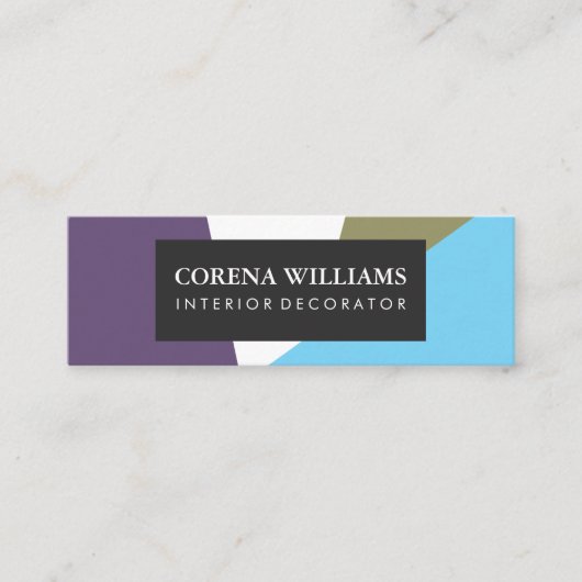 Carte De Visite Mini Blocs de couleur Cool géométrique élégant (Devant)