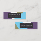 Carte De Visite Mini Blocs de couleur Cool géométrique élégant (Devant / Derrière)