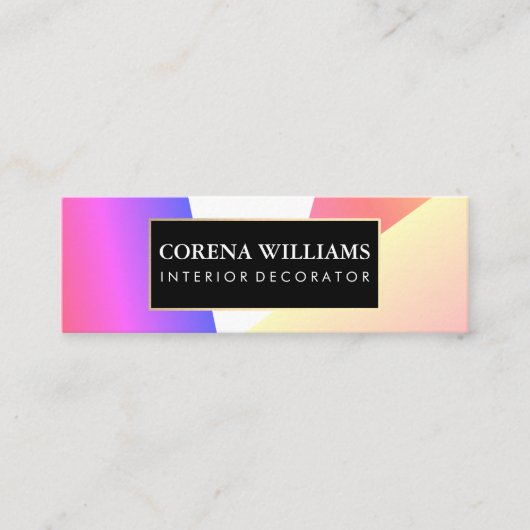 Carte De Visite Mini Blocs de couleurs vives géométriques et élégants (Devant)