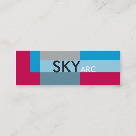 Carte De Visite Mini Blocs soleil bleu rouge (Devant)