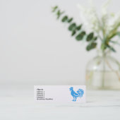 Carte De Visite Mini Blue Rooster (Debout devant)