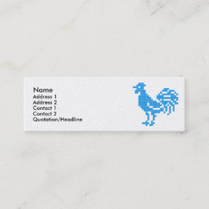 Carte De Visite Mini Blue Rooster