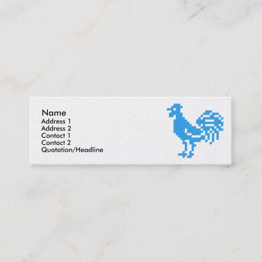 Carte De Visite Mini Blue Rooster (Devant)