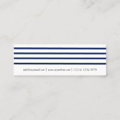 Carte De Visite Mini Blue simple modern navy nautical lines card (Dos)