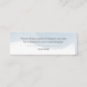 Carte De Visite Mini Blue Snowflakes Boy Baby shower Diaper Raffle (Dos)