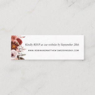 Carte De Visite Mini Blush et Bourgogne Floral Website Rsvp