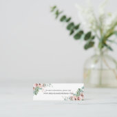 Carte De Visite Mini Blush Floral Greenery Site Mariage Carte Mini (Debout devant)