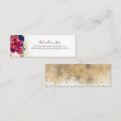 Carte De Visite Mini Blush Navy Blue et Burgundy Red FlorMariage (Devant / Derrière)