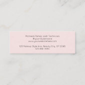 Carte De Visite Mini Blush Pink Black Script Photo Lashes (Dos)