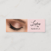 Carte De Visite Mini Blush Pink Black Script Photo Lashes (Devant)