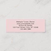 Carte De Visite Mini Blush Pink Black Script Photo Lashes (Dos)