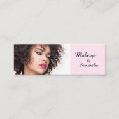 Carte De Visite Mini Blush Pink Black Script Photo Makeup (Devant)