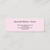 Carte De Visite Mini Blush Pink Black Script Photo Makeup (Dos)