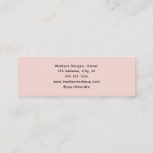 Carte De Visite Mini Blush Pink Black Script Photo Makeup (Dos)