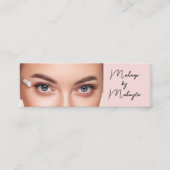 Carte De Visite Mini Blush Pink Black Script Photo Makeup  (Devant)