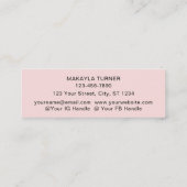 Carte De Visite Mini Blush Pink Black Script Photo Makeup  (Dos)