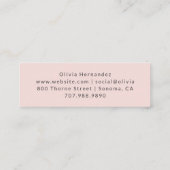 Carte De Visite Mini Blush Pink Black Script Photo Makeup (Dos)
