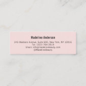 Carte De Visite Mini Blush Pink Black Script Photo Makeup (Dos)