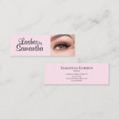 Carte De Visite Mini Blush Pink Black Script Photo Makeup (Devant / Derrière)