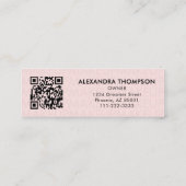 Carte De Visite Mini Blush Pink Black Script Photo Makeup (Dos)