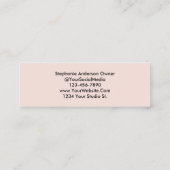 Carte De Visite Mini Blush Pink Black Script Photo Makeup (Dos)