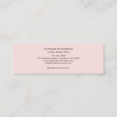 Carte De Visite Mini Blush Pink Black Script Photo Makeup (Dos)