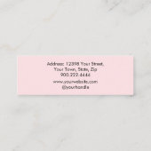 Carte De Visite Mini Blush Pink Black Script Photo Makeup Business Card (Dos)