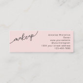 Carte De Visite Mini Blush Pink Black Script Photo Makeup Mini (Dos)