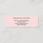 Carte De Visite Mini Blush Pink Photo Black Script Hair Sylist (Dos)