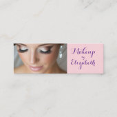 Carte De Visite Mini Blush Pink Purple Script Photo Makeup (Devant)