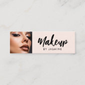 Carte De Visite Mini Blush Pink Script Photo Makeup (Devant)