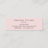 Carte De Visite Mini Blush Rose Maquillage Photo Script (Dos)