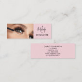 Carte De Visite Mini Blush Rose Maquillage Photo Script Noir  (Devant / Derrière)