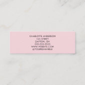 Carte De Visite Mini Blush Rose Maquillage Photo Script Noir  (Dos)