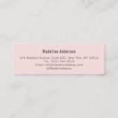 Carte De Visite Mini Blush Rose Noir Écriture Photo Maquillage (Dos)