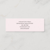 Carte De Visite Mini Blush Rose Noir Script Photo Maquillage Mini (Dos)
