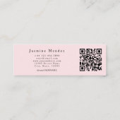 Carte De Visite Mini Blush Rose Photo Qr Technicien de l'Ongle (Dos)